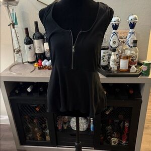 Express Black Sleeveless Zipper Tank Top